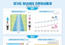 경기도 거주 27~39세 절반 이상이 미혼. 도, ‘경기도 청년세대 가족형성통계’ 공표