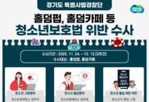 경기도 특사경, 홀덤 펍·카페 청소년 출입·고용 불법행위 집중 수사