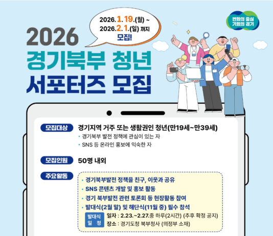 경기도, 2026년 경기북부 청년 서포터즈 2기 모집